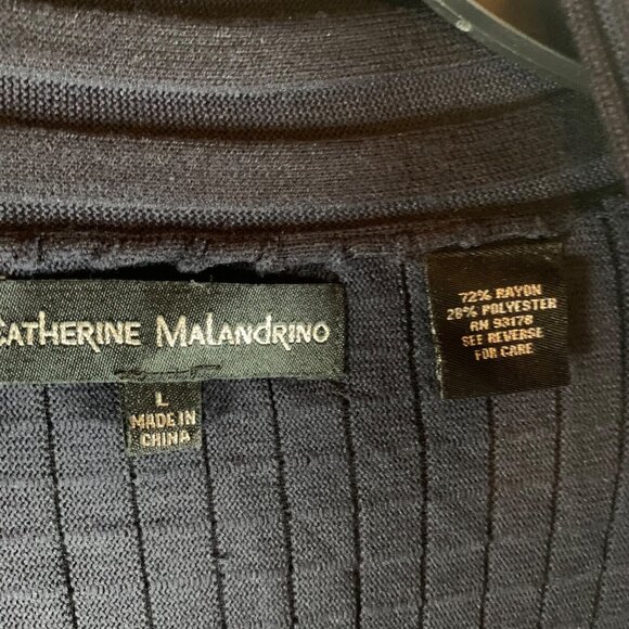 Catherine Malandrino Women's Blue Long Sleeve Pleated Knit Cardigan Size L 9171 - Picture 4 of 10